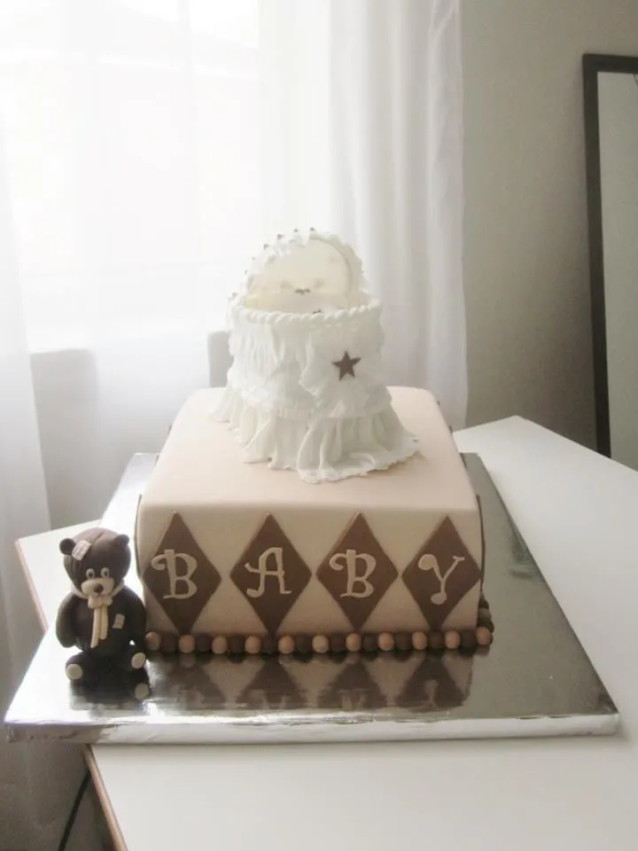 Baby Shower Cake With Baby Crib