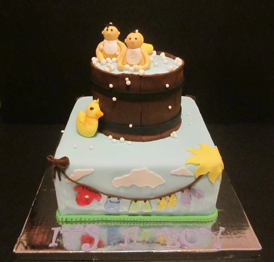 Wooden Barrel Baby Shower Cake